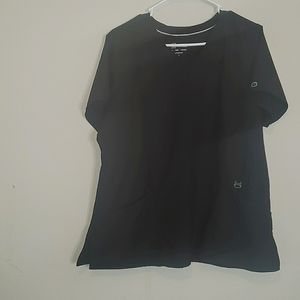 Black flare scrub top